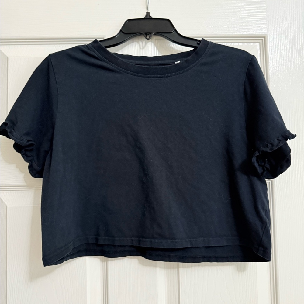 Me to We Black Crop Top